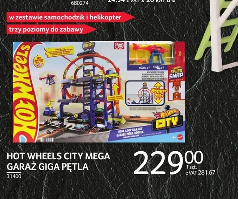 Hot Wheels City Mega Garaż Giga Pętla promocja w Selgros