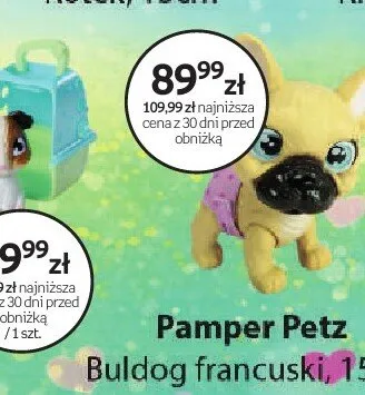 Zabawka Pamper Petz Buldog francuski 15cm promocja w Dzień Dziecka