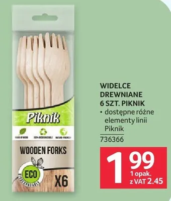 Widelce drewniane 6szt. Piknik 736366 promocja w Selgros