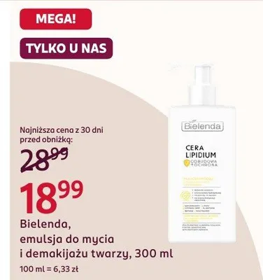 Emulsja do mycia i demakijażu twarzy Bielenda Cera Lipidium promocja w Rossmann