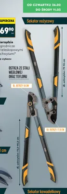 Narzędzia ogrodnicze z teleskopowymi uchwytami promocja w Biedronka