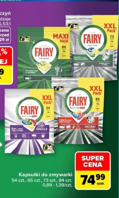 Kapsułki do zmywarki Fairy Platinum Plus promocja w Carrefour Market