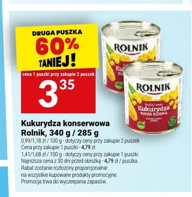 Kukurydza konserwowa super słodka Rolnik promocja w Twój Market