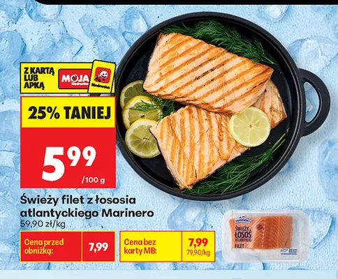 Świeży filet z łososia atlantyckiego Marinero promocja w Biedronka
