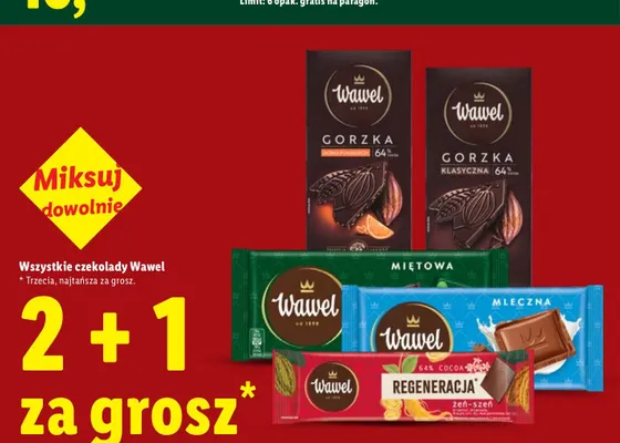 Czekolada miętowa Wawel promocja w Lidl