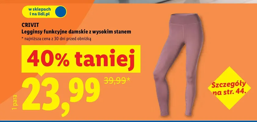 Legginsy funkcyjne damskie z wysokim stanem promocja w Lidl