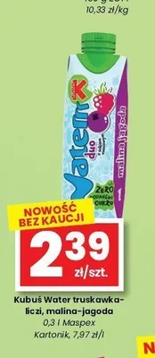 Napój Kubuś Waterrr malina-jagoda promocja w emma MARKET