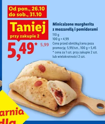 Minicalzone margherita z mozzarellą i pomidorami promocja w Lidl