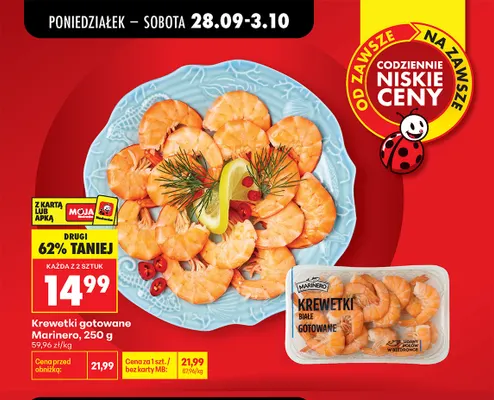 Krewetki gotowane Marinero promocja w Biedronka