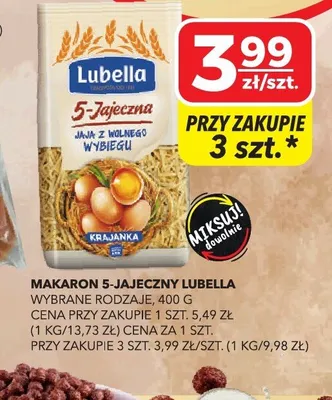 Makaron 5-jajeczny krajanka Lubella promocja w Top Market