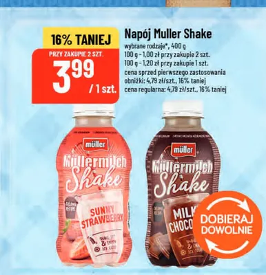 Napój mleczny Müller Shake Milky Choco promocja w POLOmarket