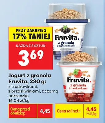 Jogurt z granolą z brzoskwiniami promocja w Biedronka
