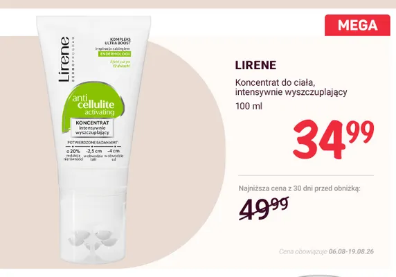 Koncentrat do ciała intensywnie wyszczuplający Lirene promocja w Rossmann