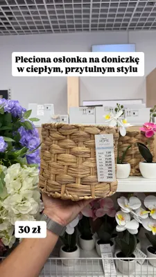 Pleciona osłonka na doniczkę Pepco Home promocja w Pepco