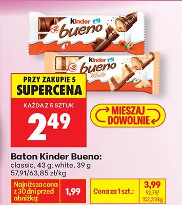 Baton Kinder Bueno classic promocja w Biedronka