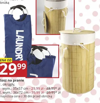 Kosz na pranie 36x72 cm promocja w Prymus AGD