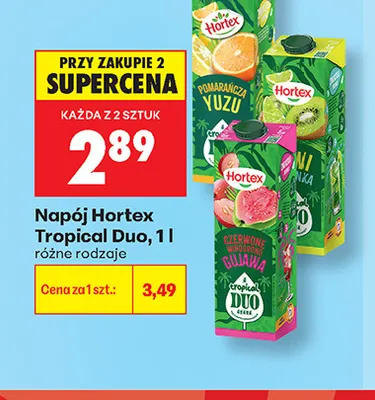 Napój Hortex Tropical Duo czerwone winogrono gujawa promocja w Biedronka