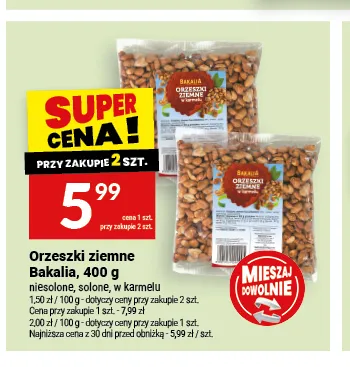 Orzeszki ziemne Bakalia w karmelu promocja w Twój Market