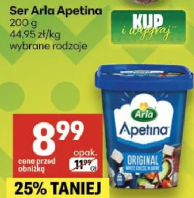 Ser Arla Apetina wybrane rodzaje promocja w Delikatesy Centrum