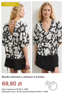 Bluzka damska z wiskozy w kwiaty promocja w Medicine