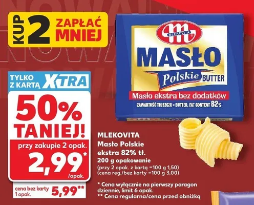 Masło ekstra Polskie Mlekovita promocja w Kaufland