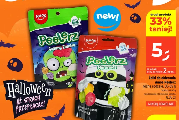 Żelki do obierania Amos Peelerz Gummy Zombie promocja w Dealz