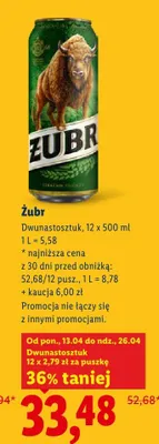 Piwo Żubr dwunastosztuk promocja w Lidl