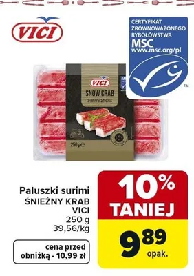 Paluszki surimi śnieżny krab promocja w Carrefour Market
