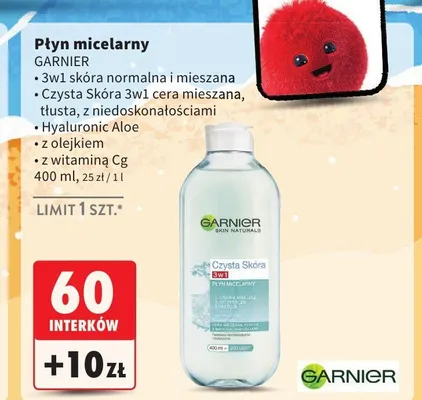 Płyn micelarny Garnier 3w1 skóra normalna i mieszana promocja w Intermarche