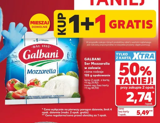 Ser Mozzarella w zalewie Galbani promocja w Kaufland