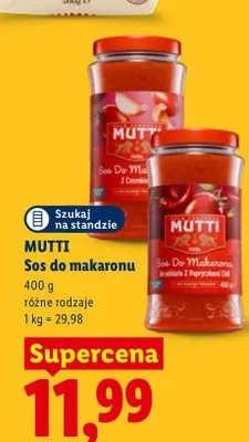 Sos do makaronu Arrabbiata z papryczkami chili Mutti promocja w Lidl