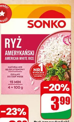 Ryż amerykański Sonko 4-pak promocja w Dino