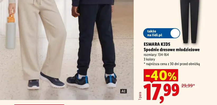 Spodnie dresowe młodzieżowe promocja w Lidl