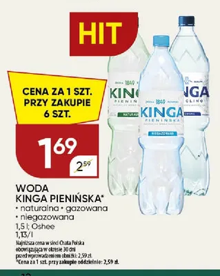Woda gazowana Kinga Pienińska promocja w Chata Polska