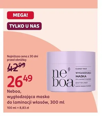 Wygładzająca maska do laminacji włosów Neboa promocja w Rossmann