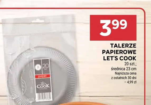 Talerze papierowe Let's Cook promocja w Stokrotka