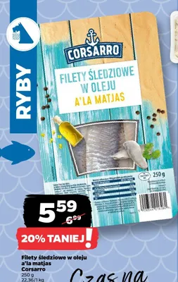 Filety śledziowe w oleju a'la matjas Corsarro promocja w Netto
