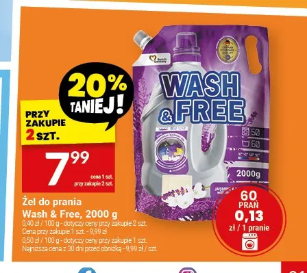 Żel do prania Wash & Free promocja w Twój Market