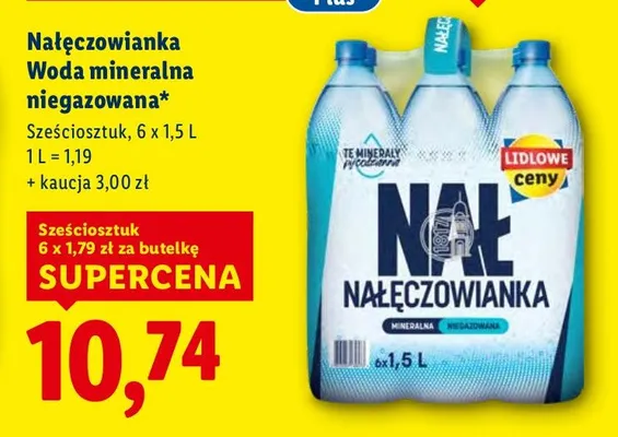 Woda mineralna niegazowana 6-pak promocja w Lidl