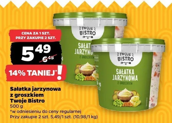 Sałatka jarzynowa z groszkiem Twoje Bistro promocja w Netto