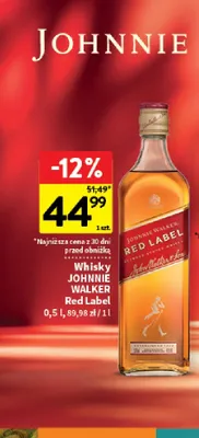 Whisky Johnnie Walker Red Label promocja w Intermarche