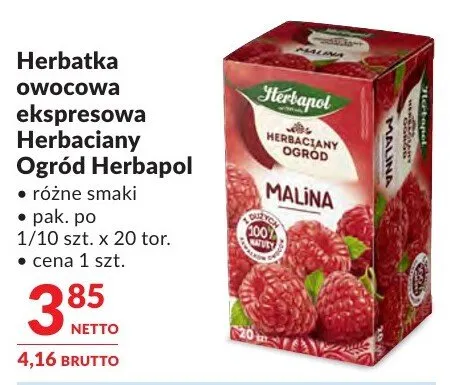 Herbatka owocowa ekspresowa Herbaciany Ogród Herbapol promocja w Makro