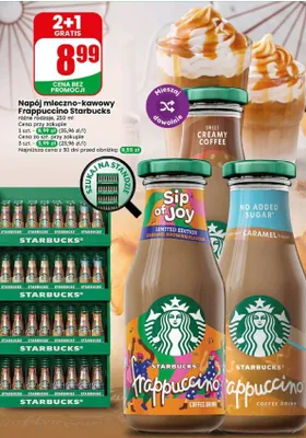 Napój mleczno-kawowy Frappuccino Starbucks Caramel Brownie Sip of Joy Limited Edition promocja w Dino