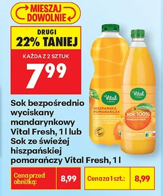 Sok ze świeżej hiszpańskiej pomarańczy promocja w Biedronka