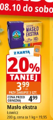 Masło ekstra Łowicz promocja w Leclerc