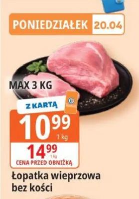 Łopatka wieprzowa bez kości promocja w Leclerc