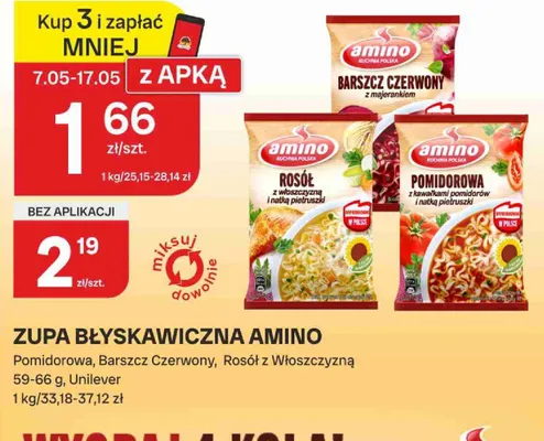 Zupa błyskawiczna Amino barszcz czerwony promocja w Chorten