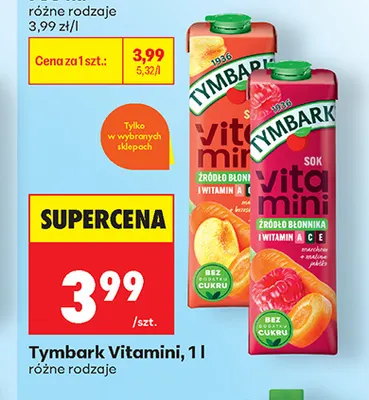 Sok Tymbark Vitamini promocja w Biedronka