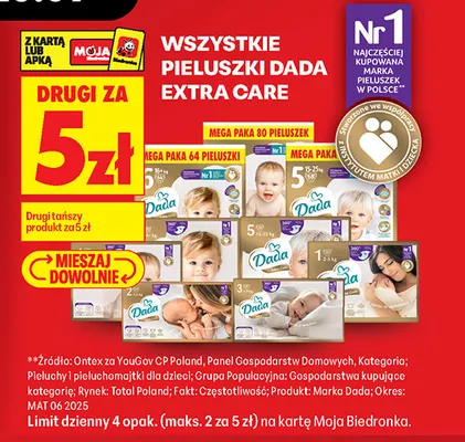 Pieluszki Dada Extra Care promocja w Biedronka