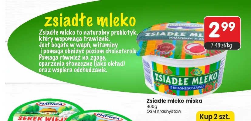Zsiadłe mleko miska Krasnystaw promocja w Market Point
